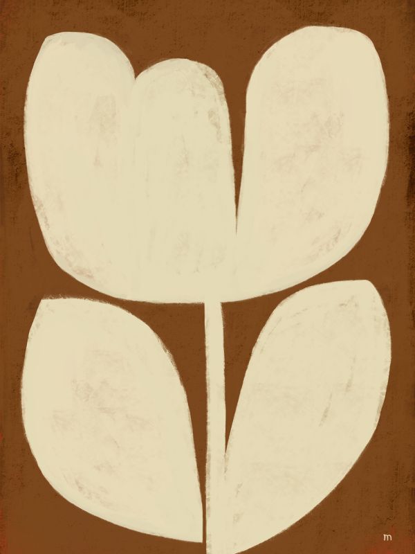 Big bold white flower on neutral background