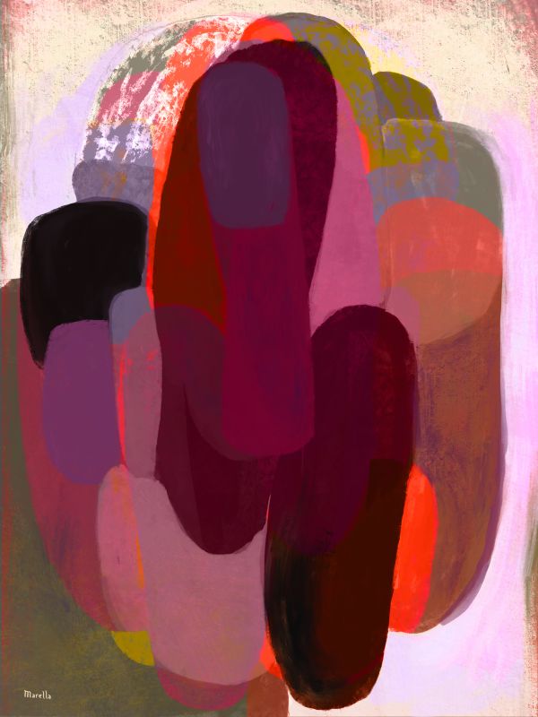 Colored Thoughts, Hot Pink Abstract